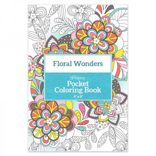 Pocket Coloring Book Floral Wonders WellspringGift