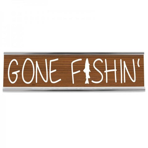 8" Desk Sign - Gone Fishin'